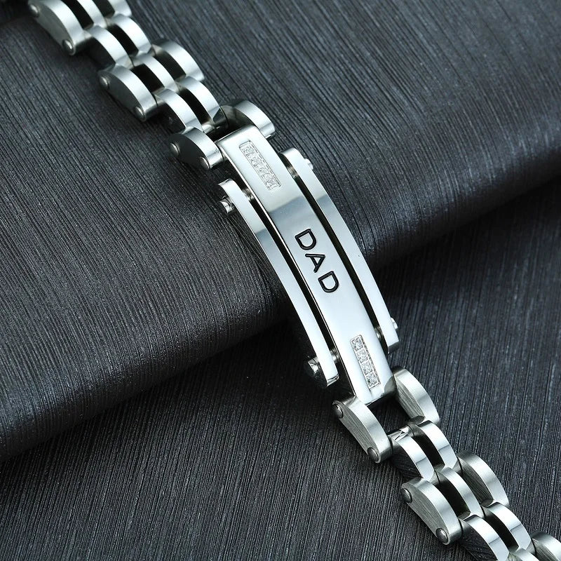 316L Stainless Steel Bracelet with Double Buckle for Men