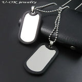 316L Stainless Steel Military Dogtags Necklace with Silencer