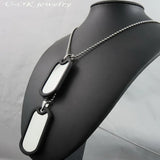 316L Stainless Steel Military Dogtags Necklace with Silencer