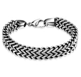 316L Stainless Steel Mens Bracelet 12mm Width Hand Chain Jewelry Gift