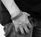 316L Stainless Steel Mens Bracelet 12mm Width Hand Chain Jewelry Gift