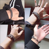 316L Stainless Steel Mens Bracelet 12mm Width Hand Chain Jewelry Gift