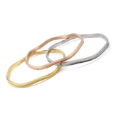 316L Stainless Steel Wave Bangle Bracelet for Women 4mm