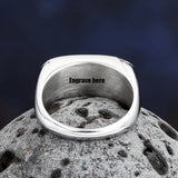 316L Stainless Steel Green Zircon Stone Ring For Men Women Teens