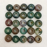 36Pcs Natural Agate Stone 14x8mm Round Big Hole Beads for Jewelry Making