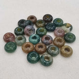 36Pcs Natural Agate Stone 14x8mm Round Big Hole Beads for Jewelry Making