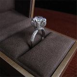 3CT Micro Pave Solitaire Ring, Brass Wedding Jewelry, R0992