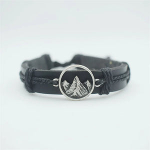3D Mountain Charm Bracelet Leather Bracelets For Men Women