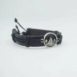 3D Mountain Charm Bracelet Leather Bracelets For Men Women