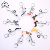 3D Pet Dog Keychains Border Collie Shelti Husky Metal Car Keychain
