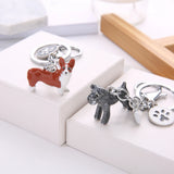 3D Pet Dog Keychains Border Collie Shelti Husky Metal Car Keychain