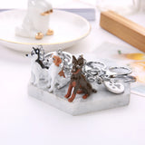 3D Pet Dog Keychains Border Collie Shelti Husky Metal Car Keychain