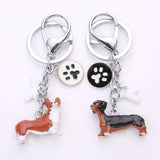 3D Pet Dog Keychains Border Collie Shelti Husky Metal Car Keychain
