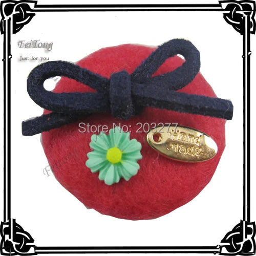Flatback Felt Button 24pcs/Lot Accessory 9 Colors for Your Choice