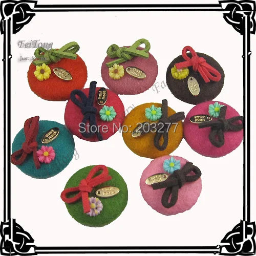 Flatback Felt Button 24pcs/Lot Accessory 9 Colors for Your Choice