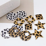 40pcs Leopard Geometric Resin Floating Lock Charms DIY Jewelry Earrings/Necklace