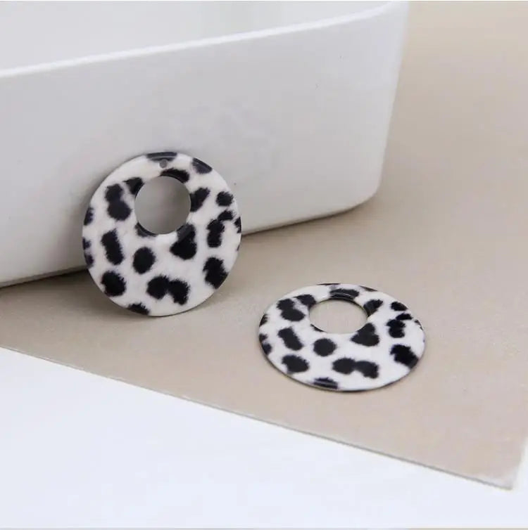40pcs Leopard Geometric Resin Floating Lock Charms DIY Jewelry Earrings/Necklace