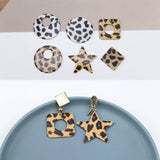 40pcs Leopard Geometric Resin Floating Lock Charms DIY Jewelry Earrings/Necklace