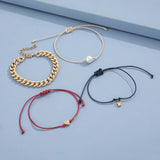 Boho Pearl Butterfly Anklet Set for Women