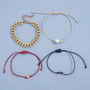 Boho Pearl Butterfly Anklet Set for Women