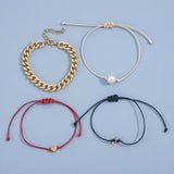 Boho Pearl Butterfly Anklet Set for Women