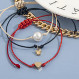 Boho Pearl Butterfly Anklet Set for Women