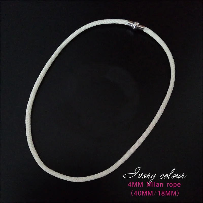 4mm Milan Rope Necklaces DIY Necklace Pendant Charms Findings with Magnet Buckle