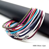 4mm Milan Rope Necklaces DIY Necklace Pendant Charms Findings with Magnet Buckle