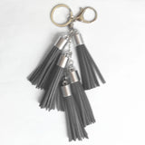 PU Leather Tassel Key Chain Silver Pendant Bag Charming Car Key
