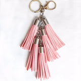 PU Leather Tassel Key Chain Silver Pendant Bag Charming Car Key