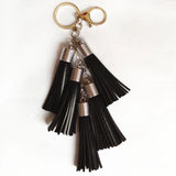 PU Leather Tassel Key Chain Silver Pendant Bag Charming Car Key