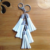 PU Leather Tassel Key Chain Silver Pendant Bag Charming Car Key