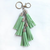 PU Leather Tassel Key Chain Silver Pendant Bag Charming Car Key