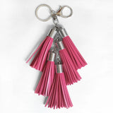 PU Leather Tassel Key Chain Silver Pendant Bag Charming Car Key
