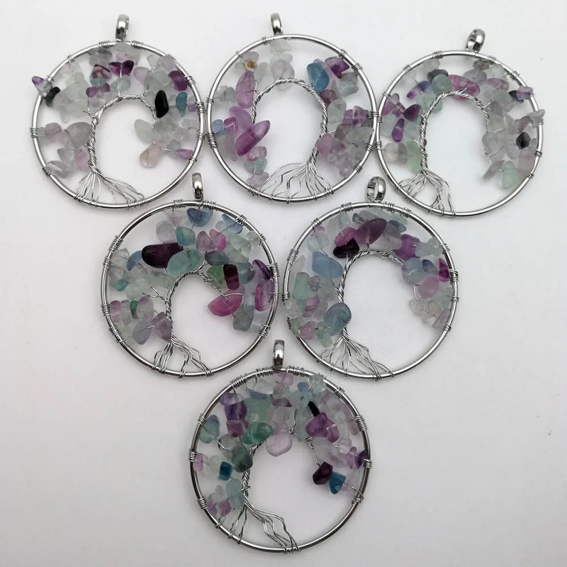 50mm Tree of Life Wisdom Tree Chakra Reiki Healing Necklace