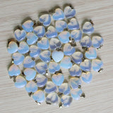 50pcs High Opal Stone Heart Pendant for DIY Jewelry Making Earring Necklace