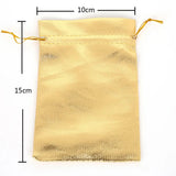 50pcs/Lot Fabric Drawstring Jewelry Pouches in Silver/Gold Colors