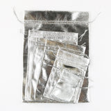 50pcs/Lot Fabric Drawstring Jewelry Pouches in Silver/Gold Colors