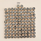 50pcs 8mm Mixed Letter Spacer Beads DIY Jewelry Making Accessory