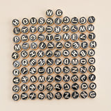 50pcs 8mm Mixed Letter Spacer Beads DIY Jewelry Making Accessory