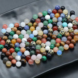 50pcs 8mm Natural Mixed Stone Round Ball Beads for Jewelry Making