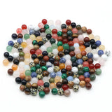 50pcs 8mm Natural Mixed Stone Round Ball Beads for Jewelry Making