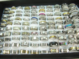 50pcs Unisex Stainless Steel Rings Party Wedding Jewelry