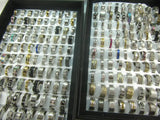 50pcs Unisex Stainless Steel Rings Party Wedding Jewelry