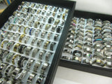 50pcs Unisex Stainless Steel Rings Party Wedding Jewelry