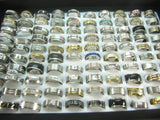 50pcs Unisex Stainless Steel Rings Party Wedding Jewelry