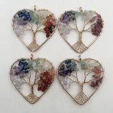 Tree of Life Heart Chakra Reiki Healing Stone Pendant Set
