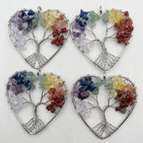 52MM Tree of Life Chakra Reiki Healing Natural Stone Pendant for Jewelry
