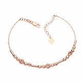 14K Rose Geometric Charm Bracelet for Women, Party Jewelry
