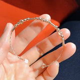 14K Rose Geometric Charm Bracelet for Women, Party Jewelry